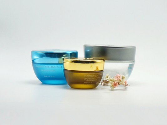China JG-F428 30/50/100g conic glass cosmetic jar for facial cream/serum,mask,essence. empty cosmetic container wholsale supplier