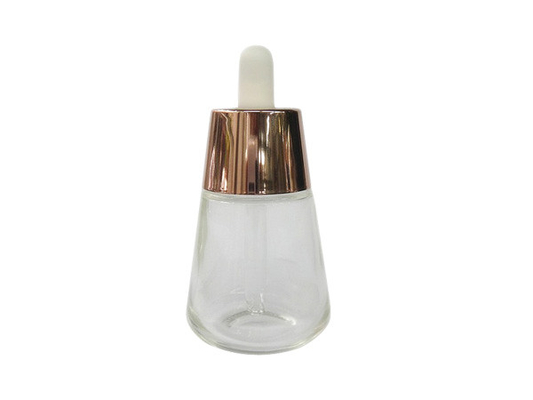 China Taper Cone Shape 1OZ Glass Cosmetic Essential Oil Bottle With Bulb Dropper Pipettes Closures Assemblies For Serum Oil supplier