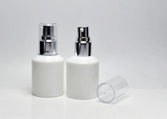 China BG-106X-40,40ml opal white glass serum bottle, opaque white glass primary skin care packaging for serum, moisturizer supplier