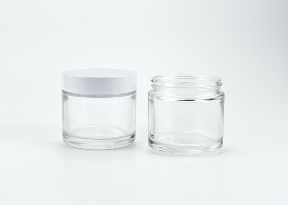 China Wholesale 4oz 120mlcylindrical clear glass cosmetic jar for personal care products, eco friendly glass packaging factory supplier