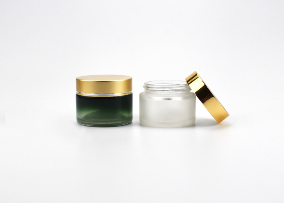 China JG-F30050 50g glass cosmetic jar with cap for skin care, eco friendly cosmetic containers wholesale supplier