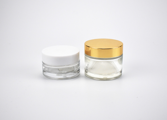 China Sustainable Classic Custom 30G 1oz Wholesale Cosmetic Cream Glass Jars, Recycled Glass Cosmetic Containers Packaging supplier
