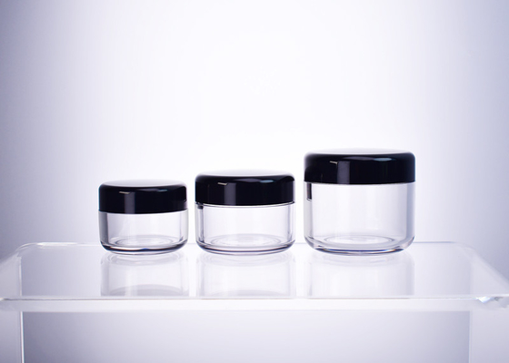 China Custom Classic Glass-like Recyclable Plastic PET Cosmetics Jar 50ml For Skincare Face Cream With Classic Cylinder Shape supplier