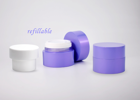 Luxurious 50ml Double Wall Refillable Plastic Cosmetic Jar With Lids for Face Cream And Mask