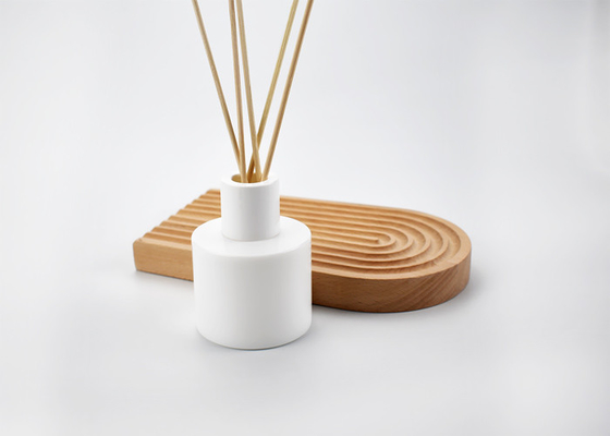 3oz empty straight circular glass diffuser bottles equipped with various screw-on caps, wholesale aroma containers